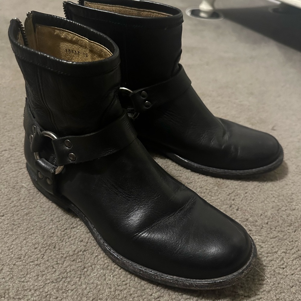 Black Leather Ankle Boots